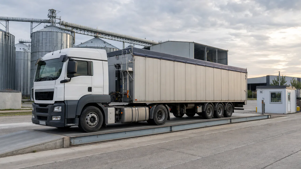 Fahrzeugwaage und Annahmestelle für landwirtschaftliche Güter